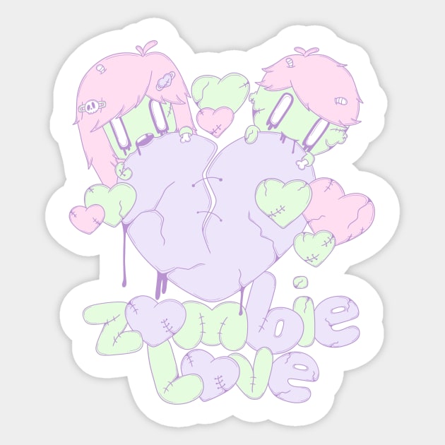 Zombie love Sticker by studiomogwai